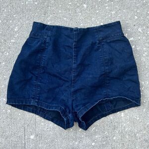 Kimchi Blue Stretchy High Waisted Hot Shorts // navy blue micro shortie UO